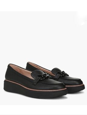 New Women's Black Chelsea Bit Loafer Chain Accent w/ Gel Insert Dress Shoes